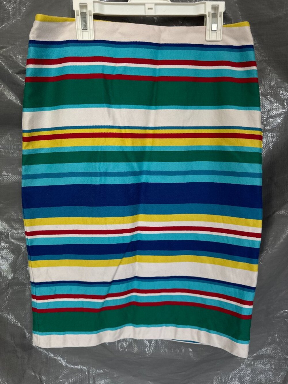 Talbots Womens 2 Rainbow Stripe Cotton Pencil Skirt Lined Preppy